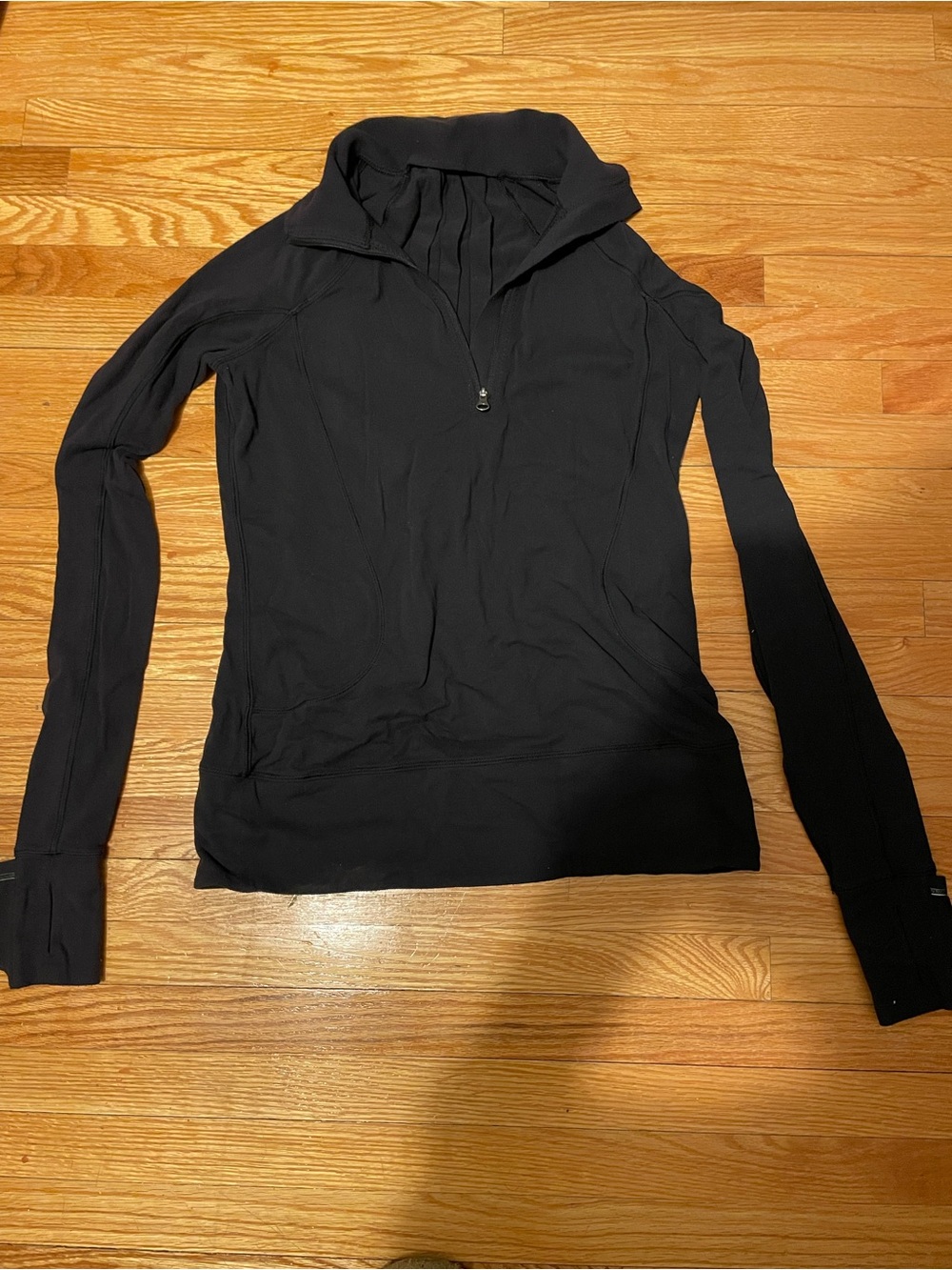 Lululemon Women’s Black Quarter-zip Long Sleeve Top in size 4